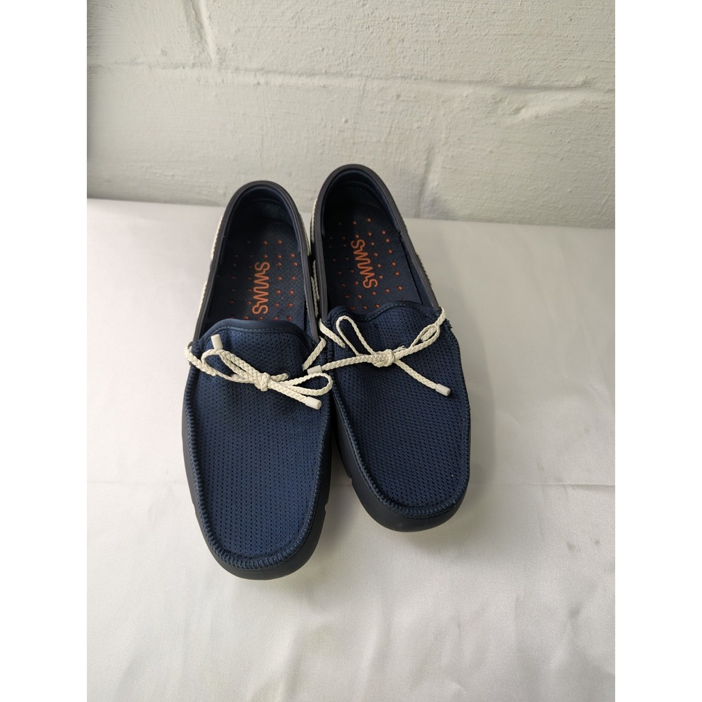 SWIMS Men's Size 10 Braided Lace Boat Casual‎ Loafer Slip On Shoes Navy Blue